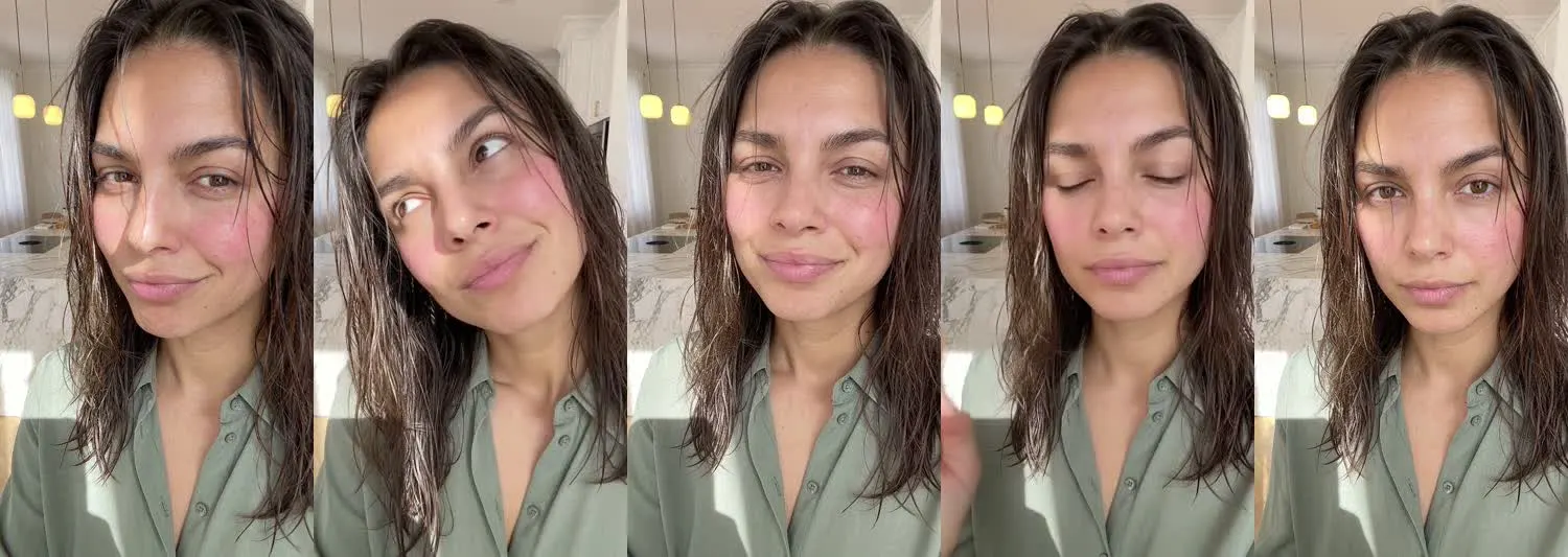 Five frames from the clip, left to right: Mia · Are you serious? · Kitchen island