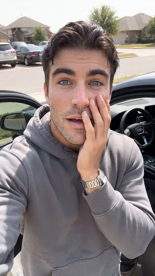 Jake · Stunned laugh · Parking lot