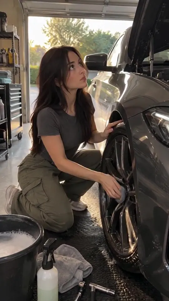 Vera · two_take · alloy wheel polish home garage→side window post polish