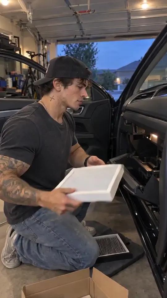Cruz · two_take · cabin filter swap home garage→side window filter finish